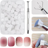 100 Stück Nail Art Schwamm Mit Metallgreifer, Esponja Pincel Aplicador, Esponja Nagel Pinsel, Nageldesign Zubehör Schwammpinsel, Verwendet, Um Eine Varavländ Von Gradient Nail Art Patterns Zu Ersetlen