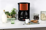 Subito Cafetera Espresso con Filtro, Jarra de Vidrio, 10-15 Tazas, Capacidad 1,25 L, Función de Apagado Automático, Filtro Extraíble, Indicador de Nivel de Agua, Acero Inoxidable, Rojo/Negro, FG360D