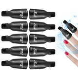 Hanyousheng Nagellacentferner Clips, Nagel Clips, 10 Stück Schwarz Nagelclips, Nagel Klammer, Nails Art ​Gel Cap, Soak off Clip Cap UV Gel Poliermittel Entferner Wrap Nail Tool