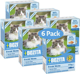 Bozita Tetra Trozos esterilizados en salsa de carbón - 6 x 370 g Comida húmeda para gatos sin cereales y sin azúcar - sin OGM, con 8,5% de proteínas y 4,5% de grasas - alta calidad y muy sabroso