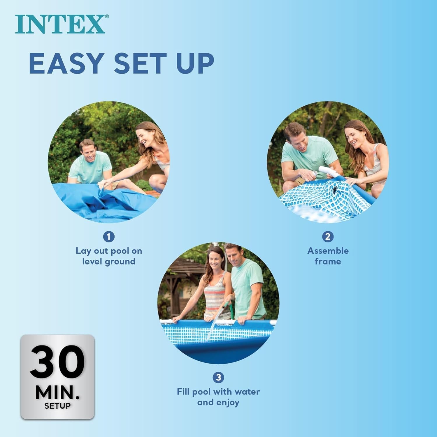 Intex 28271NP - Piscina elevada rectangular con estructura, 2282 L, acero y PVC, azul, 260x160x65 cm