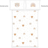 Pastoreo Babybest Little Friends Winterbettwäsche, Kopfkissenbezug 40 X 60 Cm Mit Hoteleinschlag, Bettbezug 100 X 135 Cm, Mit Zwißwerfer, 100% Baumwolle/Flannel, Weiß, Twin Naty Shop
