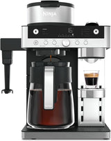 Ninja Prestige Cafetera de filtro 2 en 1 con cápsulas y espumador de leche integrado, para café con leche, café helado y flat white, negra CFN802EU