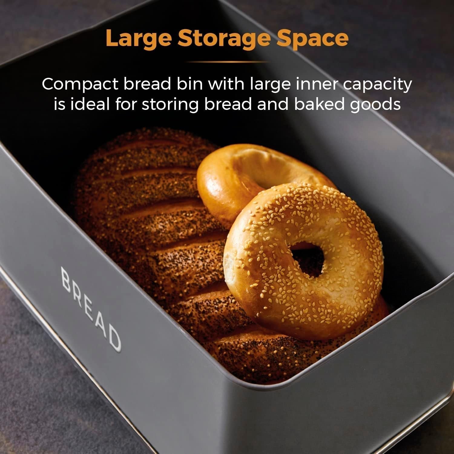 Torre T826175GRY Panera Renaissance, capacidad 16 l, tapa simple, gris Cajas para guardar alimentos Naty Shop