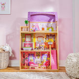 Kidkraft Casa de Muñecas de Madera Kayla con Muebles y Accesorios, Playset de 3 Niveles para Muñecas de 30 cm, Juguete para 3 años, 65092 - En exclusiva en Amazon Casas de Muñecas Naty Shop