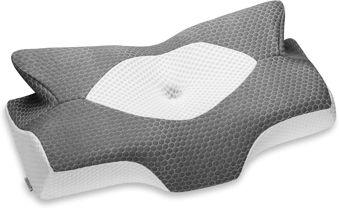 Elviros Funda de Almohada Transpirable 64 X 12,5/10,5 X 38 cm Gris (Solo Frente de Almohada) Almohadas Ortopédicas Cervicales Naty Shop Gris Oscuro