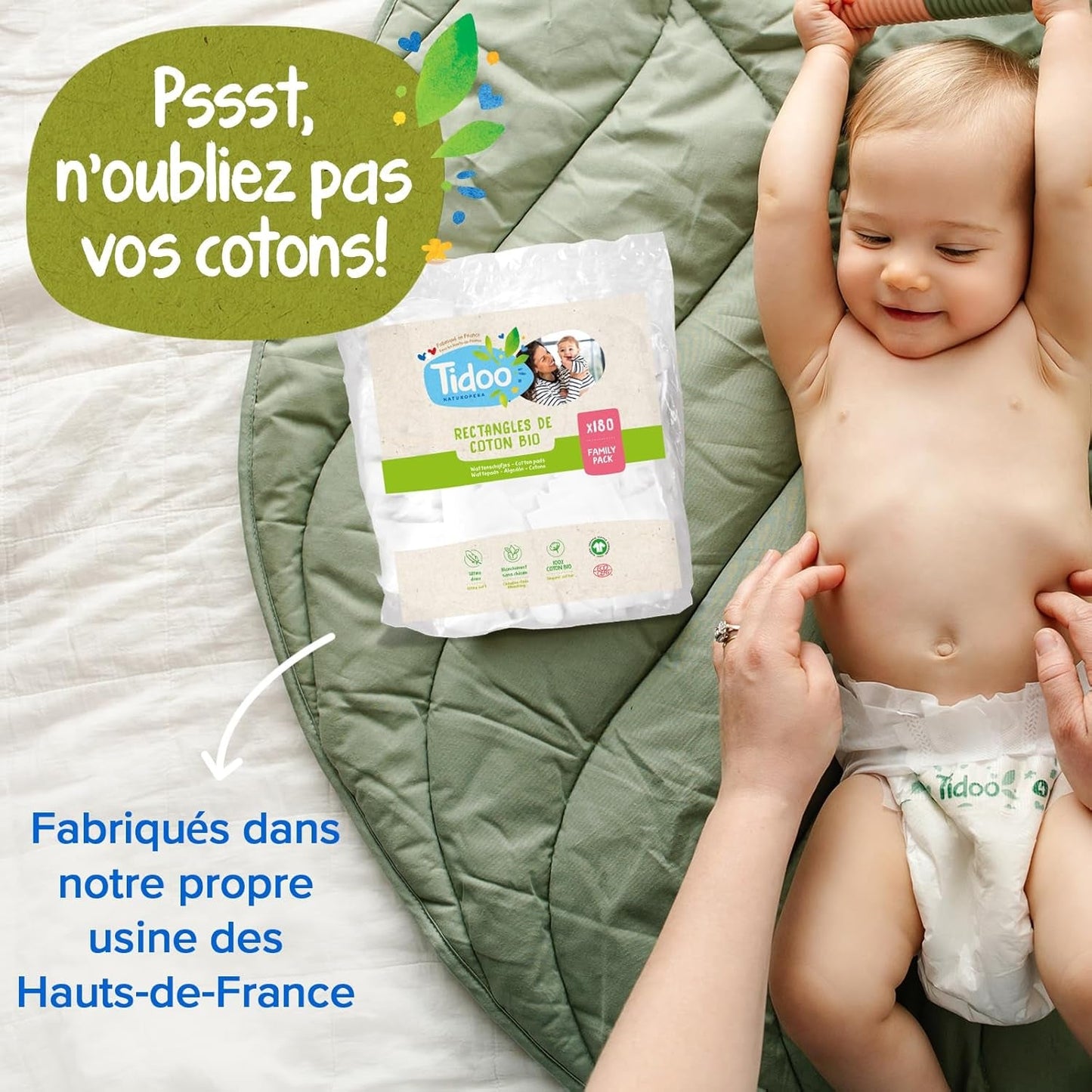 - Ökologische Diadeln, Größe 2 (3-6 kg) – natürlicher Ursprung, ohne Schadstoffe – 12 Stunden trocken, extrem saugfähig – hermestellung in Frankreich – 150 Einwegdiadeln – Packung 1 Month