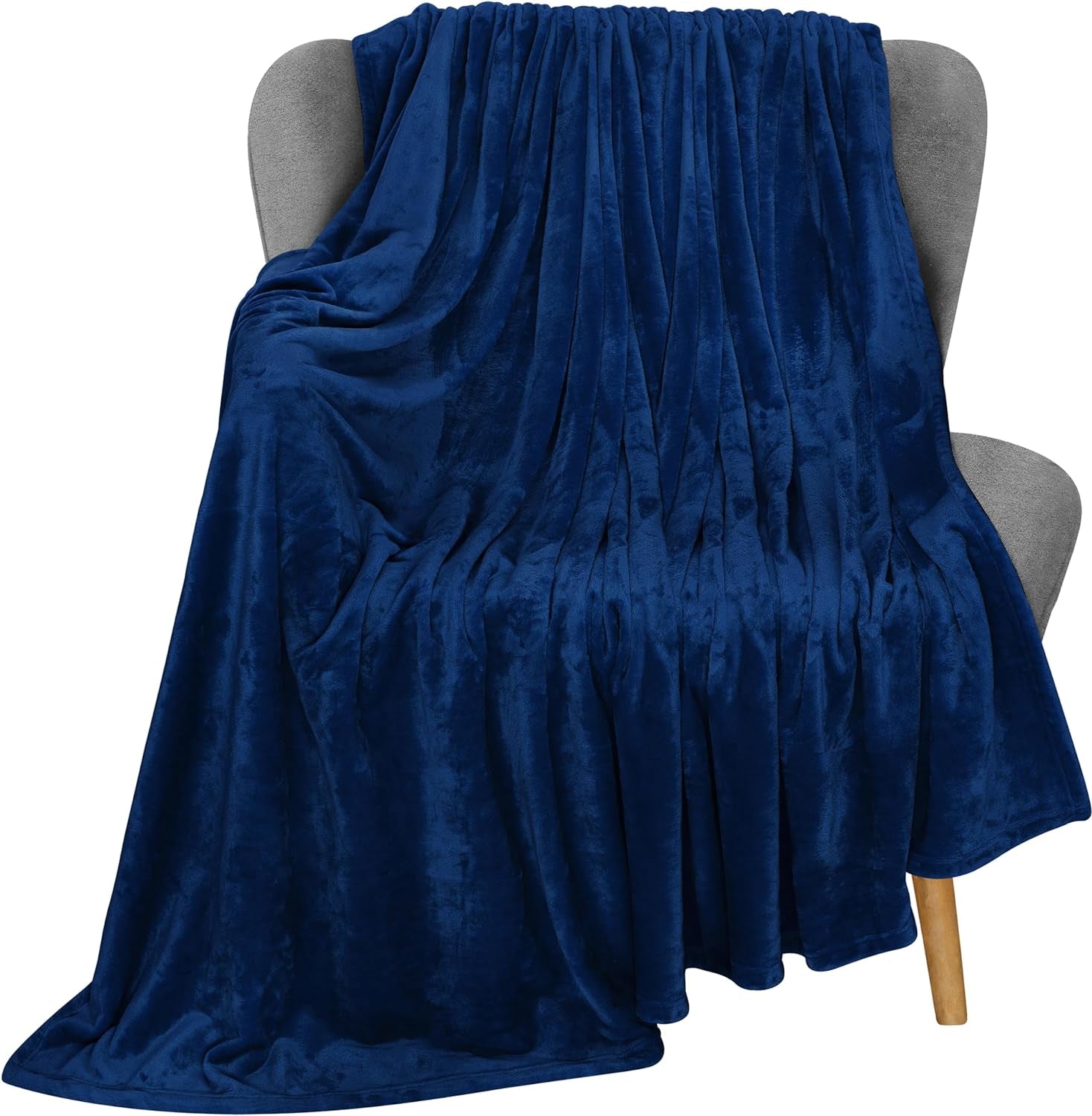 Utopia Ropa de cama Acogedora manta polar [228 x 228 cm, gris] Manta suave, ligera, cálida y esponjosa Manta cómoda y transpirable para cama, sofá, camas y mantas Besuche den Utopia Bedding-Store Azul marino 152 x 127 cm
