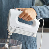 Bosch Hausgeräte Handrührer Clevermixx MFQ24200, 2 Rührbesen, 2 Spülmaschinengeeignet, 4 Stufen, Leicht, Leise, 400 W Weiß/Edelstahl Cocina Naty Shop