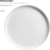 MÄSER, Serie Navina, juego de vajilla para 6 personas, vajilla de porcelana blanca, atemporal, porcelana, blanco