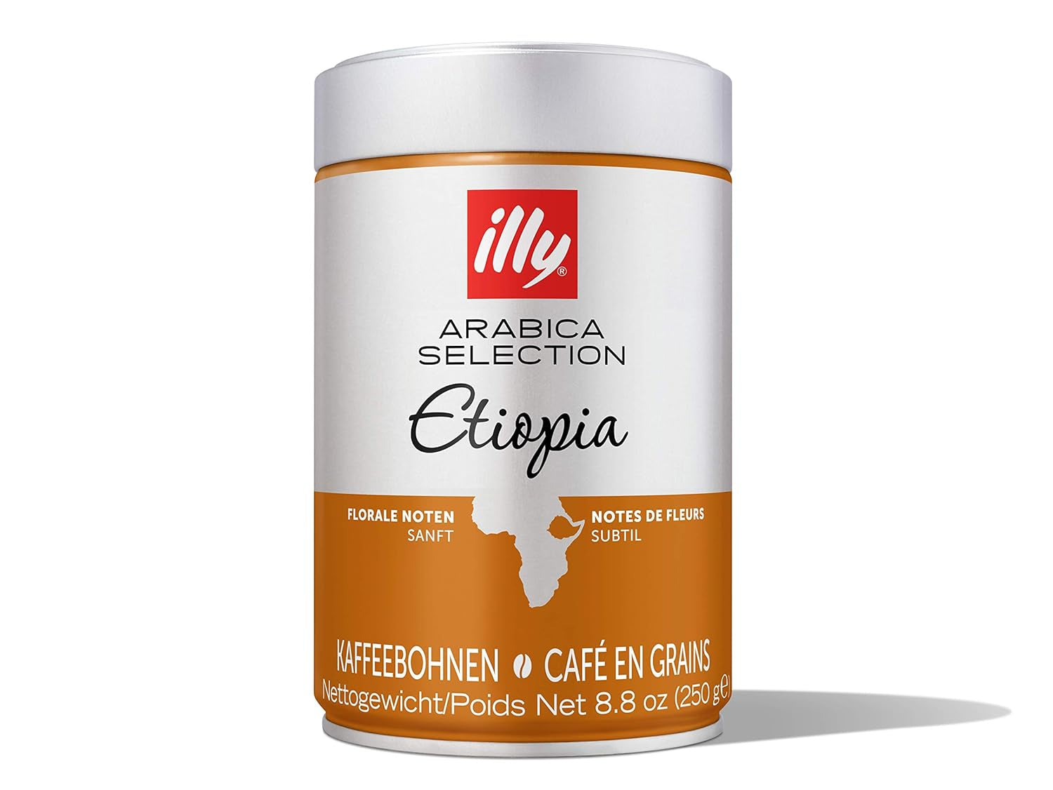 Café Illy, granos de espresso de la Selección de Arábica de Etiopía - paquete que contiene 2 dosis de 250 g cada una