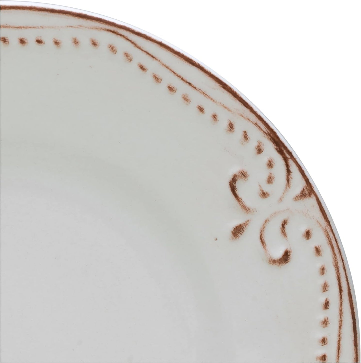 CreaTable, 23601, Serie Romantic Vintage, Vajilla de 16 piezas para 4, Servicio combinado de porcelana, Apto para lavavajillas y microondas, Fabricación de calidad