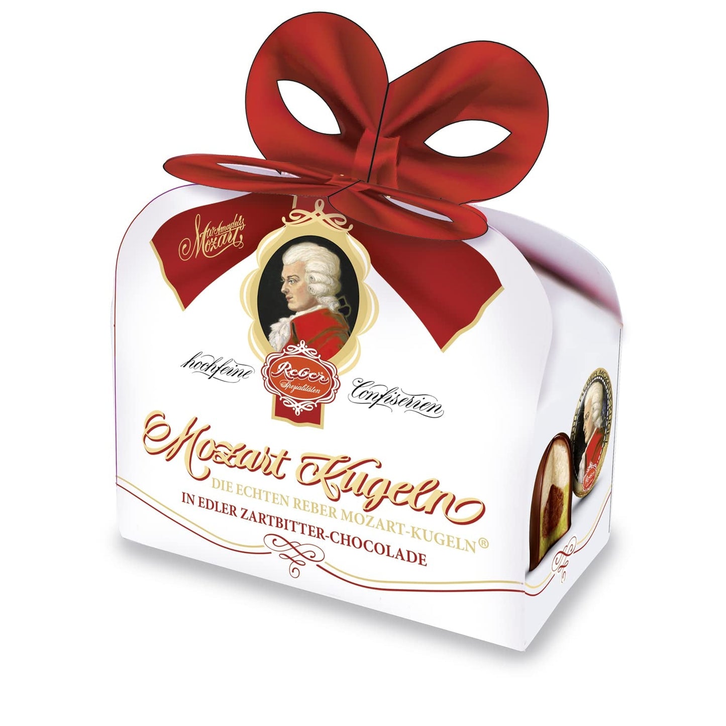 Rebel, Duet Mozart Kugeln, paquete de 2, bolas de Mozart de chocolate negro rellenas de pistacho y mazapán, turrón de almendras y avellanas, 40 g (2 bolas de Mozart)