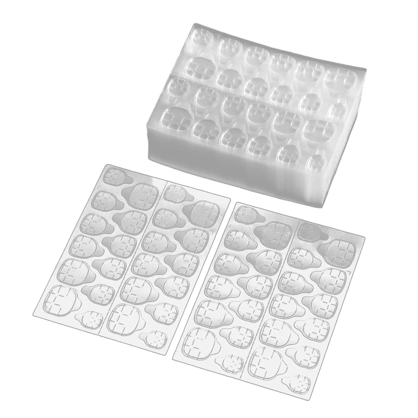 20 tabletas adhesivas para uñas de gelatina, almohadillas adhesivas transparentes y fuertes de doble cara, impermeables, reutilizables, para presionar en las uñas, juego de manicura DIY, accesorios para uñas