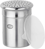 Dr. Oetker Azucarero Grueso, Azucarero de Acero Inoxidable de Alta Calidad para Quitar el Polvo Decorativo y Rápido, Gran Capacidad, Incluye Funda Protectora, (Color: Plata), Cantidad: 1 Pieza