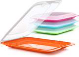 TATAY Fresh Slicer Box Juego de 4, sin BPA, reutilizable, apilable, apto para lavavajillas y MWO, colores aleatorios. Medidas 17 cm x 3,2 cm x 25,2 cm Cajas para almacenar alimentos Naty Shop Recipiente para salchichas - Juego de 4