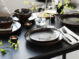 CreaTable, 21249, Serie Natura Organic RUSTY, Vajilla de 12 Piezas para 4, Juego de Platos de Porcelana, Apto para Lavavajillas y Microondas, Fabricado en Europa