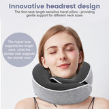 Almohada para el cuello Almohada de viaje de espuma viscoelástica Diseño ergonómico Almohada para el cuello de espuma viscoelástica con máscara para los ojos 2 tapones para los oídos y bolsa de almacenamiento Perfecto para dormir en la carretera cuando viaja Naty Shop Almohadas ortopédicas cervicales