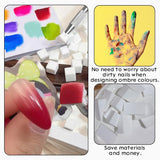 100 Stück Nail Art Schwamm Mit Metallgreifer, Esponja Pincel Aplicador, Esponja Nagel Pinsel, Nageldesign Zubehör Schwammpinsel, Verwendet, Um Eine Varavländ Von Gradient Nail Art Patterns Zu Ersetlen