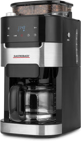 GASTROBACK 42711 Grind & Brew Pro Coffee Espresso Machine, Máquina de café espresso con filtro y molinillo integrados, Molinillo cónico con 8 ajustes de molienda, Pantalla táctil LCD, Plástico