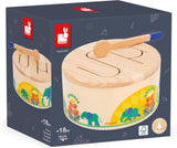 Janod - Gioia Drum - Tambor + tambor de madera FSC - Juego de roles y educación musical temprana - Acuarela - A partir de 18 meses, J07650 Bebe Toys Naty Shop