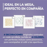 Hora feliz | Toallitas de doble capa | 16 paquetes À 50 piezas À 33 X 33 Cm | Certificado FSC | Electricidad 100% renovable | Envases reciclables fabricados con plástico reciclado.