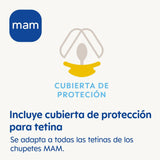 Chupete MAM, apto para todo tipo de chupetes, mordedores y juguetes, longitud regulable, incluye cubretetina, lavable, neutro, 1 unidad, surtido