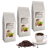 Café con avellanas aromáticas, 3 granos enteros de 1000 g