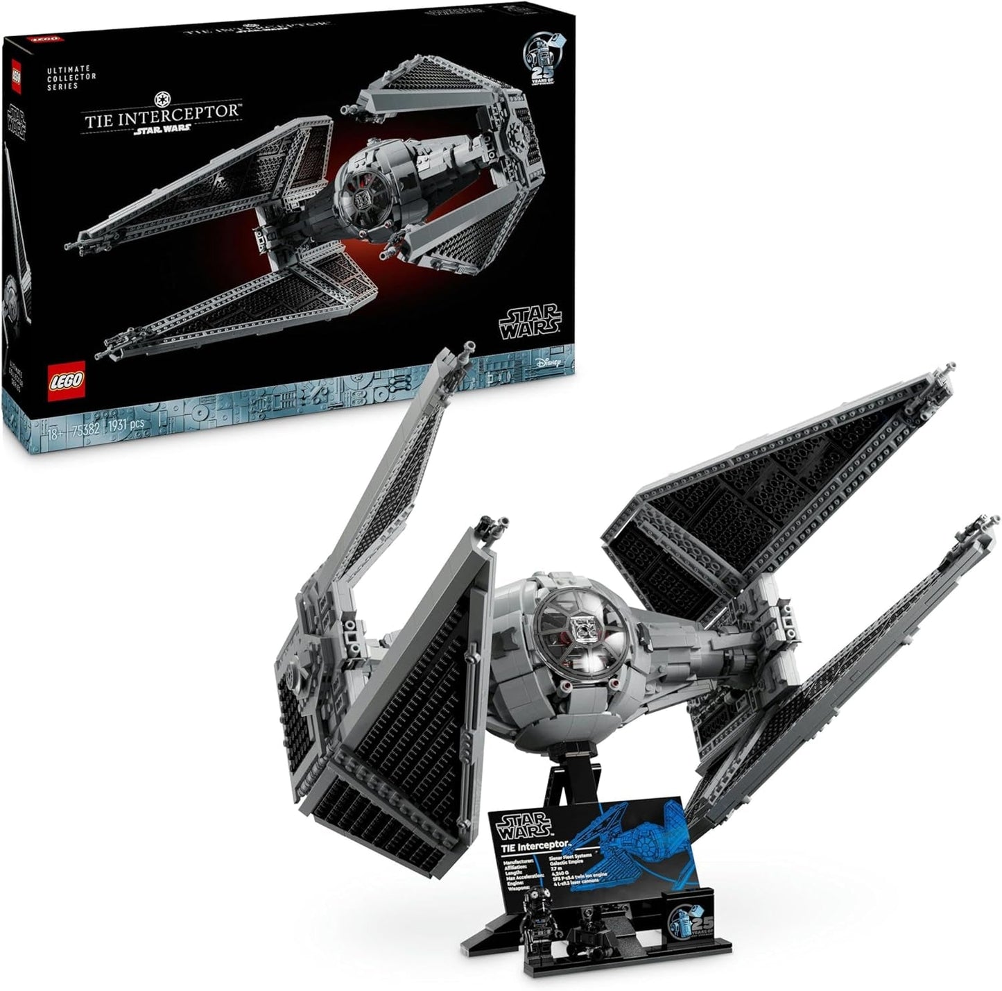 LEGO Star Wars Tie Interceptor Ultimate Collector Series Set de construcción creativo para adultos Starfighter Brick Model Fan Gift Coleccionable Ucs Set 75382 Besuche den LEGO-Store Building Sets Título predeterminado