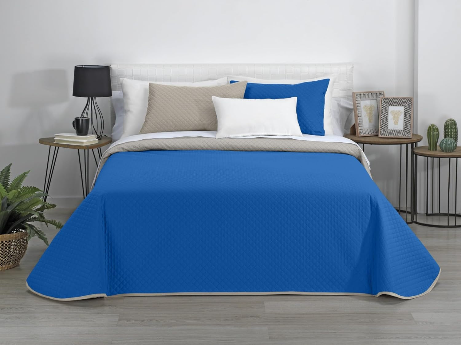 Estoralis | AVA | Colcha boutique reversible | Para todas las estaciones | Color - gris/azul | Para cama de 80/90 cm. cama. (180 X 270 Cm. Ancho X Alto) | Edredón acolchado Edredones y colchas Naty Tienda Título predeterminado