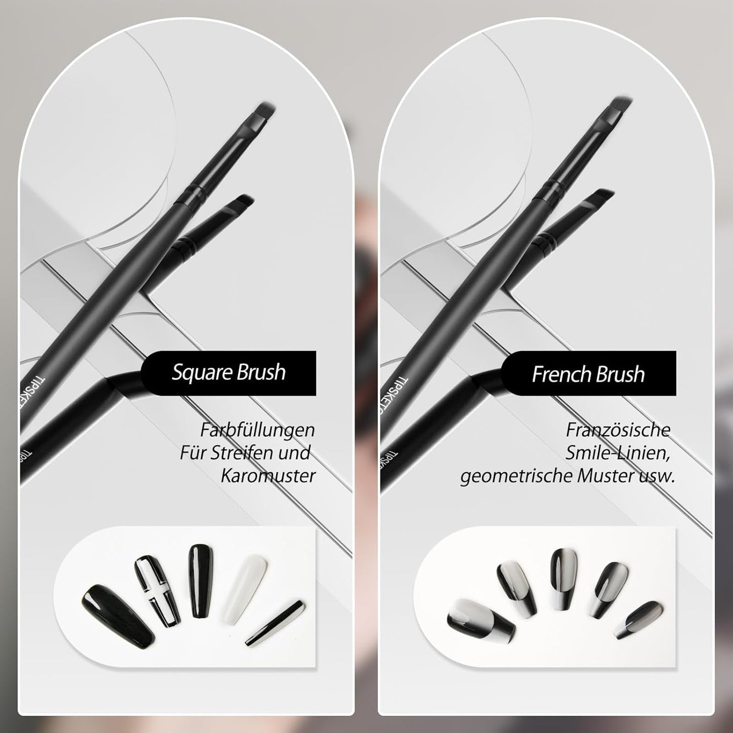 Nagel Pinsel 8 Stück Pinsel para Gel Nägel, Nageldesign Gel Pinsel Dotting Painting Line Pen para Nagelack Gel Acryl Nagel Pinsel Nailart Kit Acryl Pinsel Fineliner Nägel Selber Machen