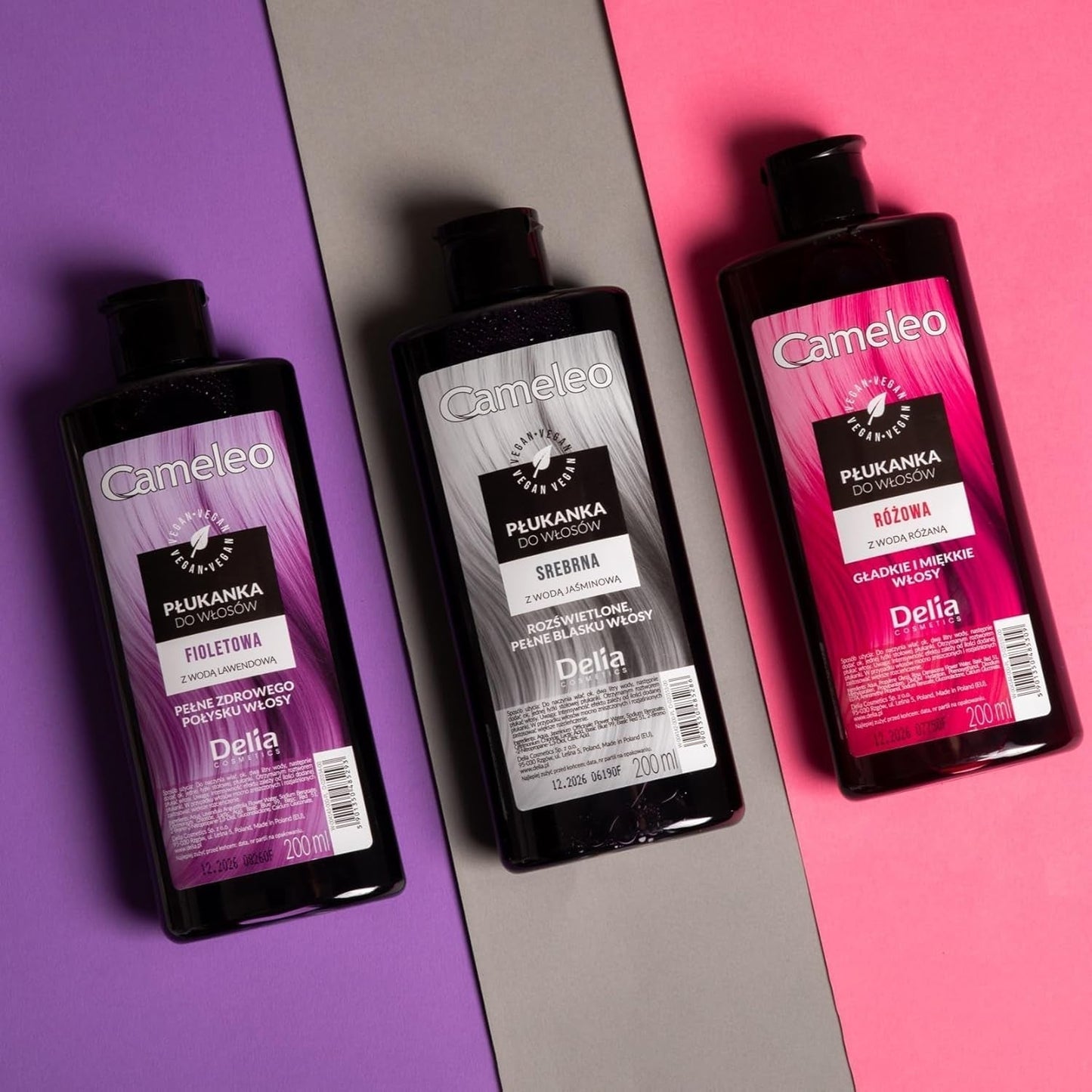 Cameleo - Tónico para el cabello rosa agua de rosas sin tinte amarillo Color de cabello semipermanente - Para cabello rubio y gris - Color y cuidado - Sin parabenos | 200 ml tinte para el cabello Naty Shop