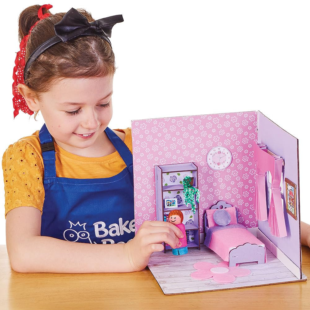 Baker Ross FN255 Mini kit de casa de muñecas de madera - Kit de casa de muñecas de 1 pieza para niños Kit de manualidades DIY