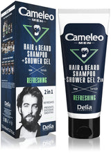 Cameleo Men - Gel de baño para hombre contra la caída del cabello, 150 ml Cuidado del cabello Naty Shop Champú y gel de ducha - 2 en 1
