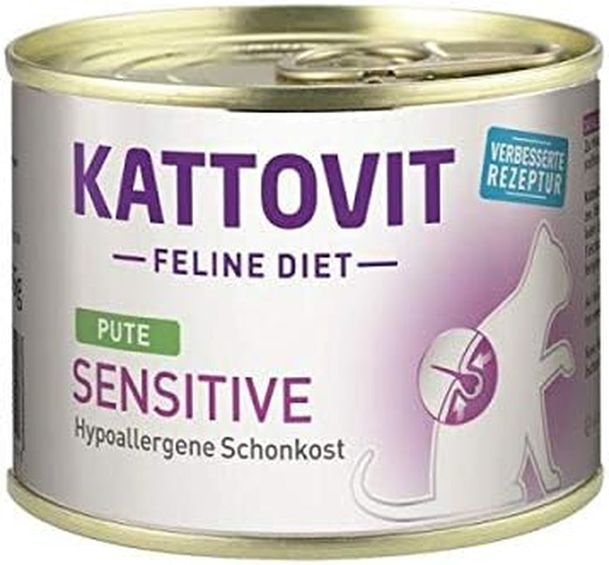 KATTOVIT - Comida húmeda sensible para gatos | Diät-Katzenfutter als Alleinfuttermittel. Sin gluten y sin gluten | Hipoalergénico, para gatos grandes 12 x 185 g Lata
