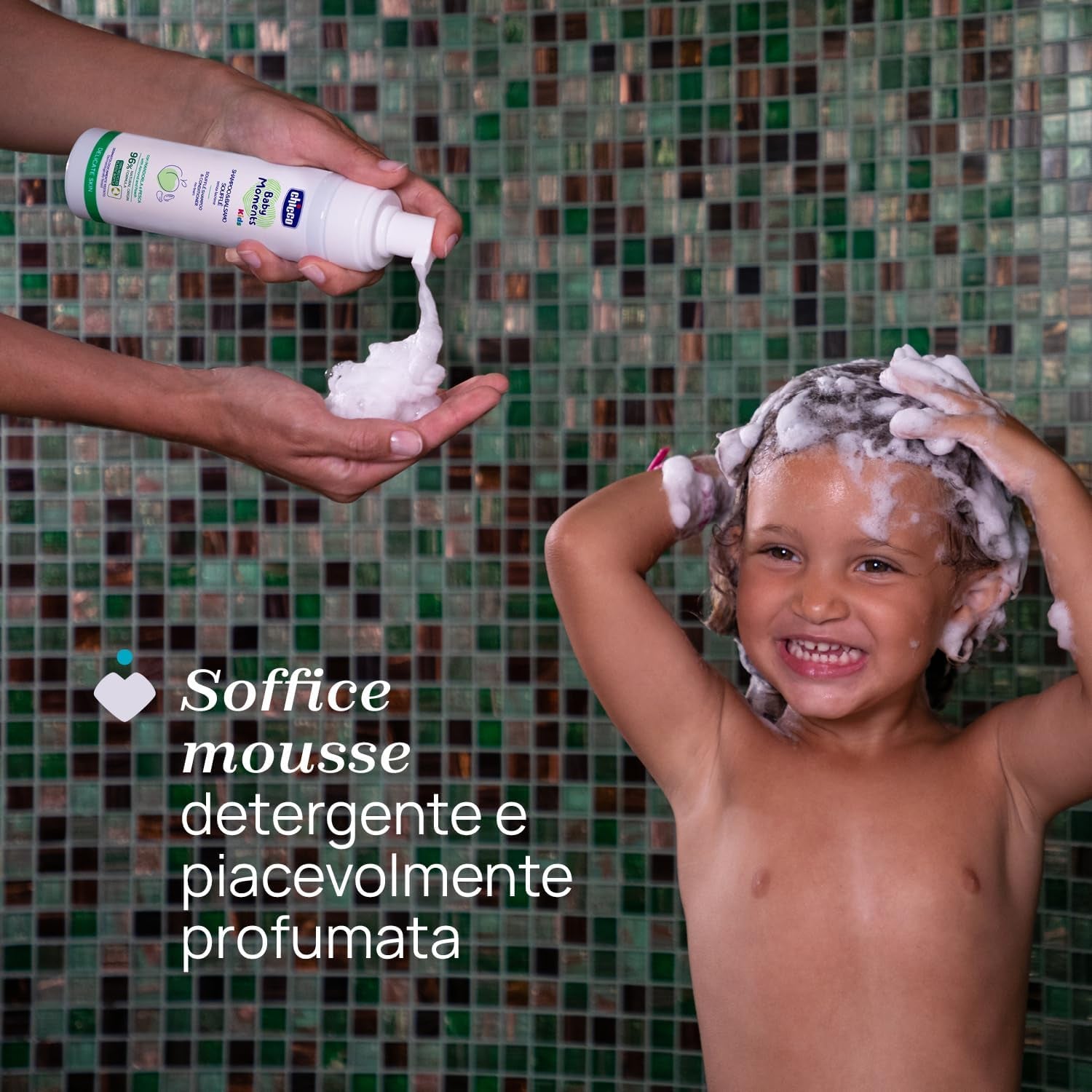 Chicco KIDS - PIEL DELICADA - MOUSSE 2 EN 1: CHAMPÚ Y ACONDICIONADOR, 150 ml Infantil - Baño y Cuidado Naty Shop