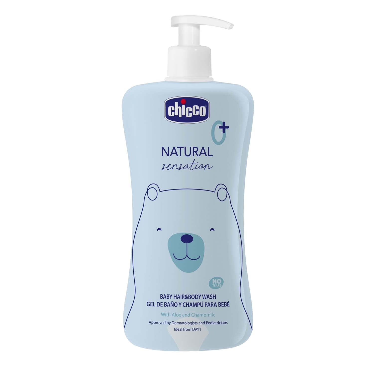 CHICCO NATURAL SENSATION - CHAMPÚ Y BAÑO PARA NIÑOS - SIN BEBIDA, 200 ML Infantil - Baño y Cuidado Naty Shop 500 Ml (1 pack)