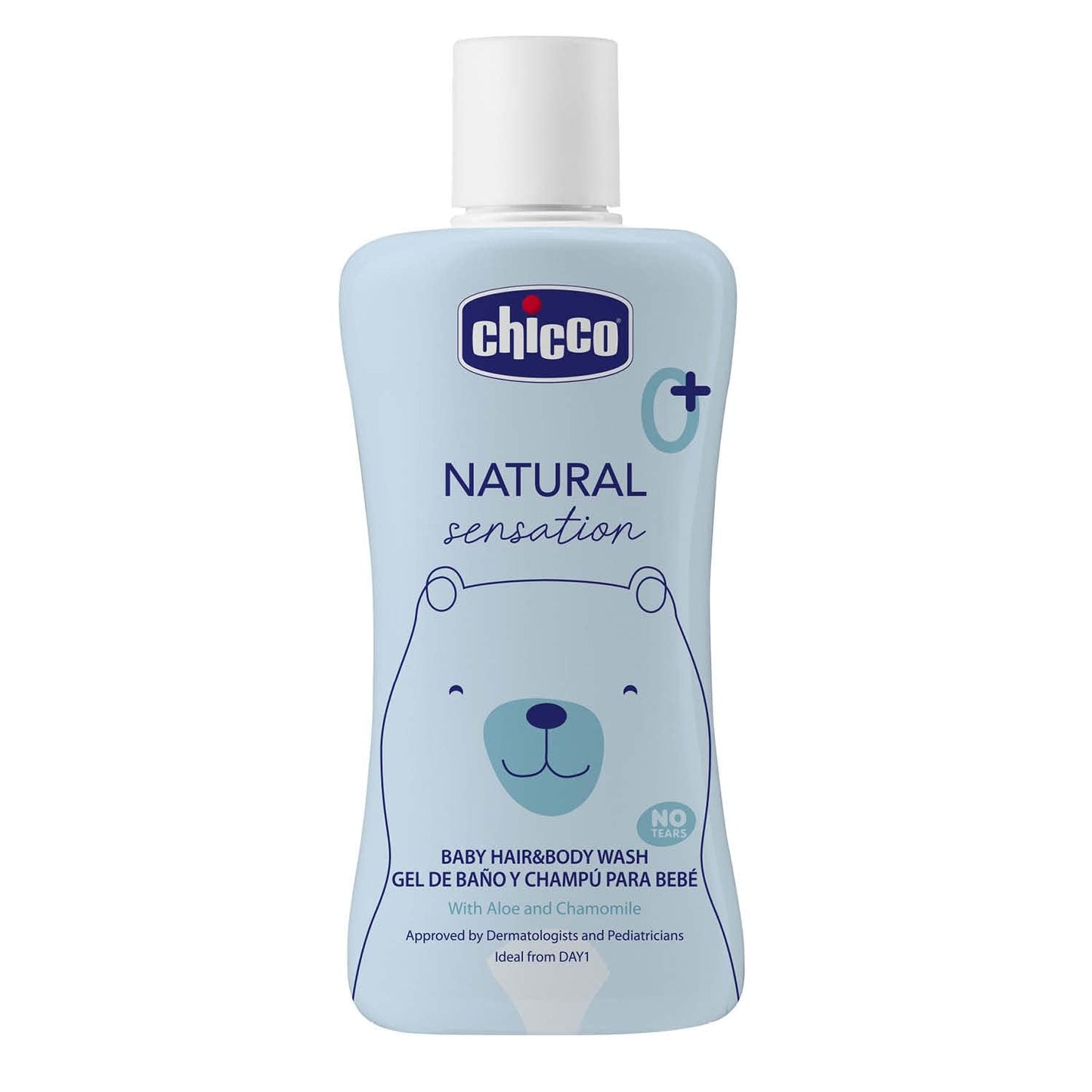 CHICCO NATURAL SENSATION - CHAMPÚ Y BAÑO PARA NIÑOS - SIN BEBIDA, 200 ML Infantil - Baño y Cuidado Naty Shop 200 Ml (1 pack)