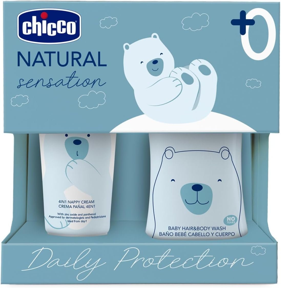 CHICCO NATURAL SENSATION - SET 2: 1 CHAMPÚ Y BAÑO - NO RESECANTE 200 ML, 1 CREMA CAMBIADORA 4EN1 100 ML Infantil - Baño y Cuidado Naty Shop Default title