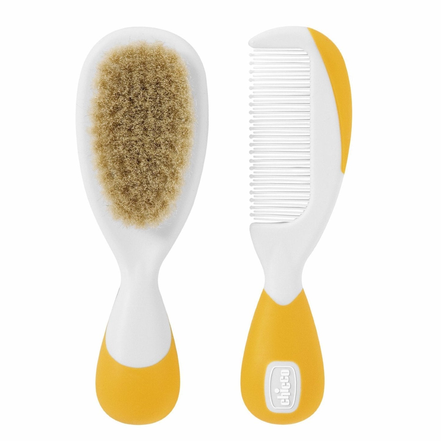 Chicco Set Cepillo y Peine Bebé, Cepillo Bebé con Suaves Cerdas Naturales, Peine Punta Redonda, Mango Antideslizante, Regalo Fiesta Bebé - Suministros para Recién Nacidos a Partir de 0 Meses Niños - Baño y Cuidado de la Piel Naty Shop