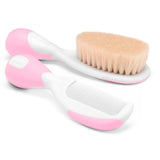 Chicco Set Cepillo y Peine Bebé, Cepillo Bebé con Suaves Cerdas Naturales, Peine Punta Redondeada, Mango Antideslizante, Regalo Fiesta Bebé - Suministros para Recién Nacidos a Partir de 0 Meses Niños - Baño y Cuidado de la Piel Naty Shop Rosa