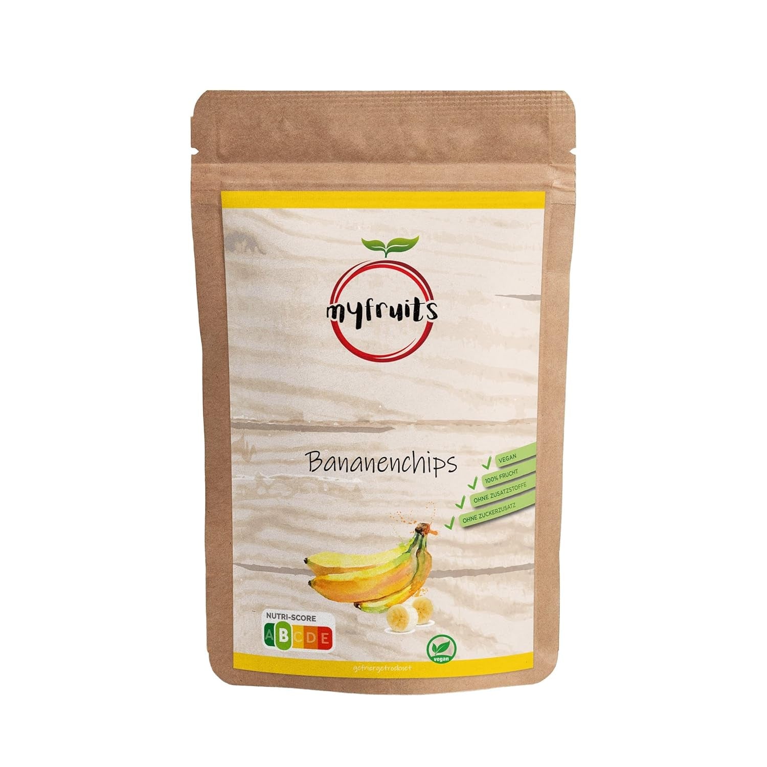 myfruits chips de plátano (rodajas de plátano) liofilizados, 100g, sin añadidos, 100% plátano, fruta liofilizada sin azúcares añadidos Productos deshidratados Naty Shop 300G