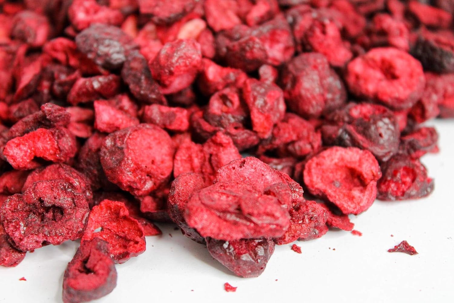 Cerezas liofilizadas 100g - Cerezas amargas liofilizadas - Frutos secos liofilizados - Cerezas amargas secas en rodajas - Perfecto para repostería, decoración, muesli y postres Productos deshidratados Naty Shop