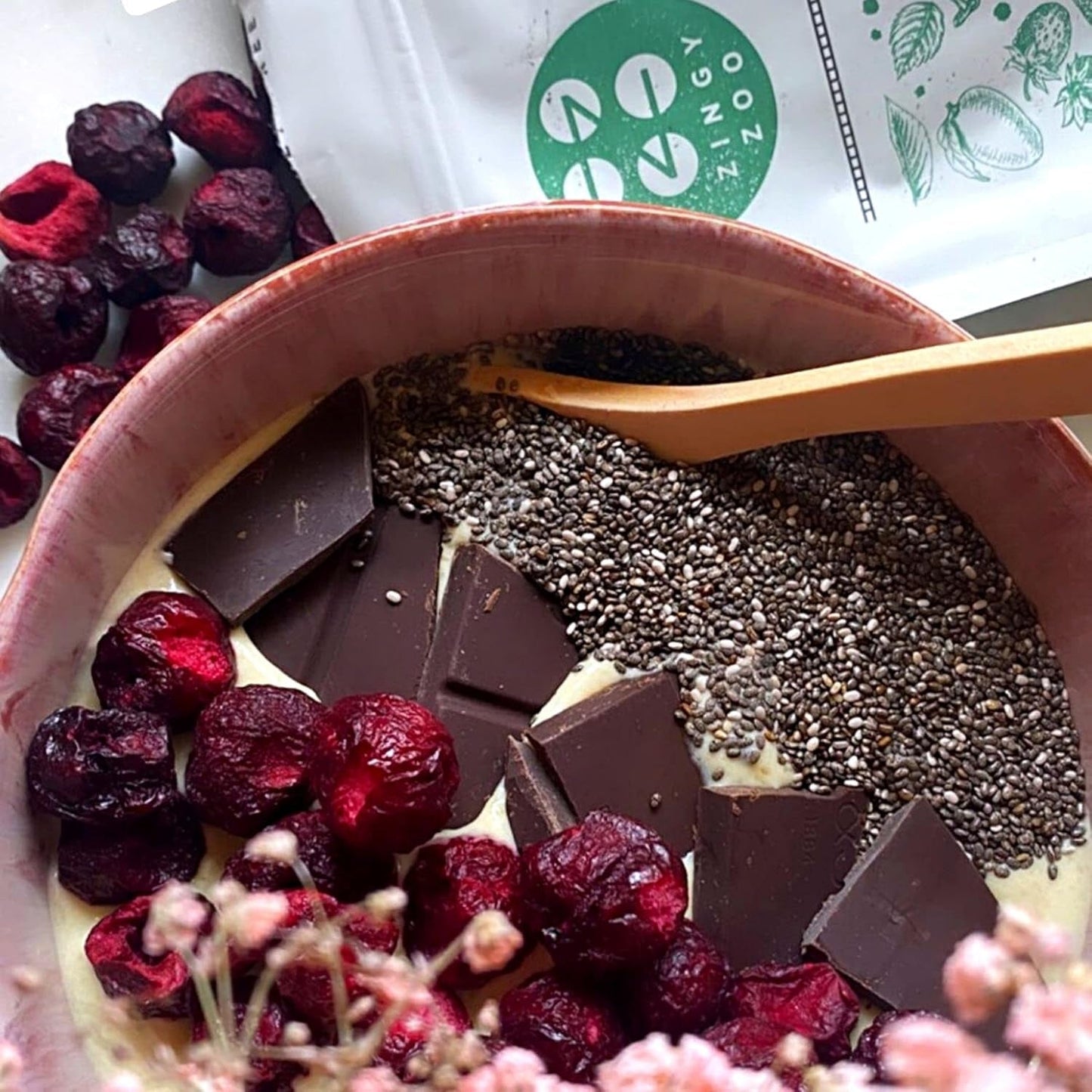 Cerezas liofilizadas | Cerezas ácidas secas | Frutas liofilizadas | Frutas secas liofilizadas | Frutas liofilizadas Cerezas secas | Batido de pieles Frutas liofilizadas (90g) Productos deshidratados Naty Shop