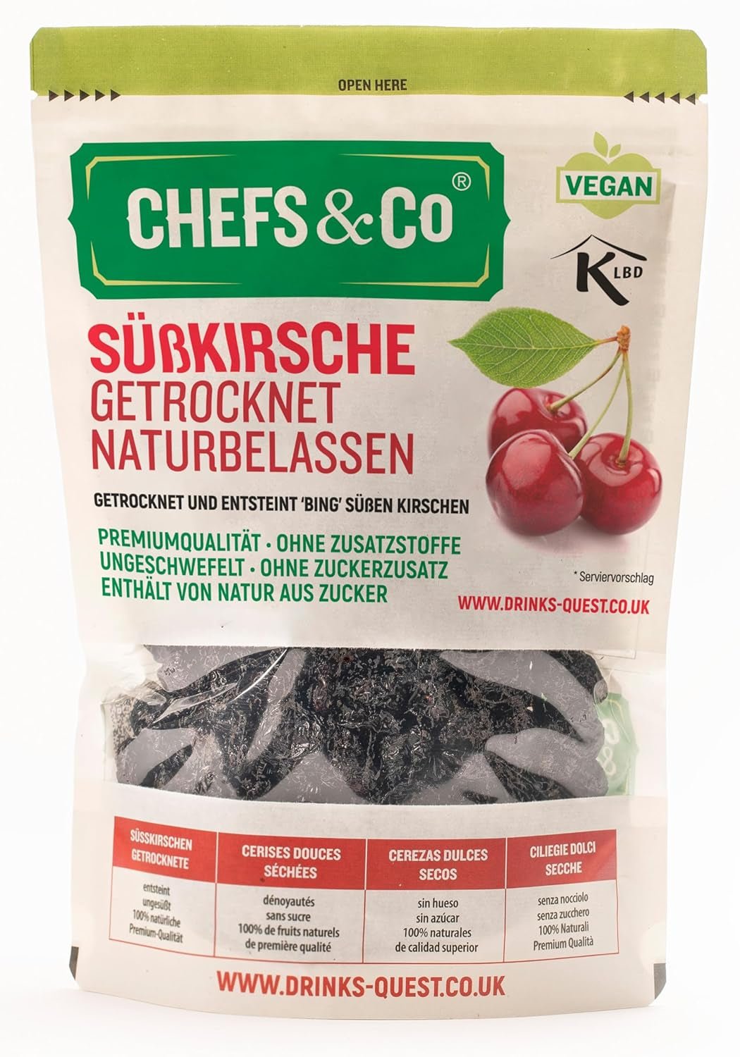 CEREZAS SECAS (NO SECAS) -750g | cerezas dulces secas sin hueso | 100% naturales | calidad superior | sin aditivos, sin azufre y sin azúcar Productos deshidratados Naty Shop Título predeterminado