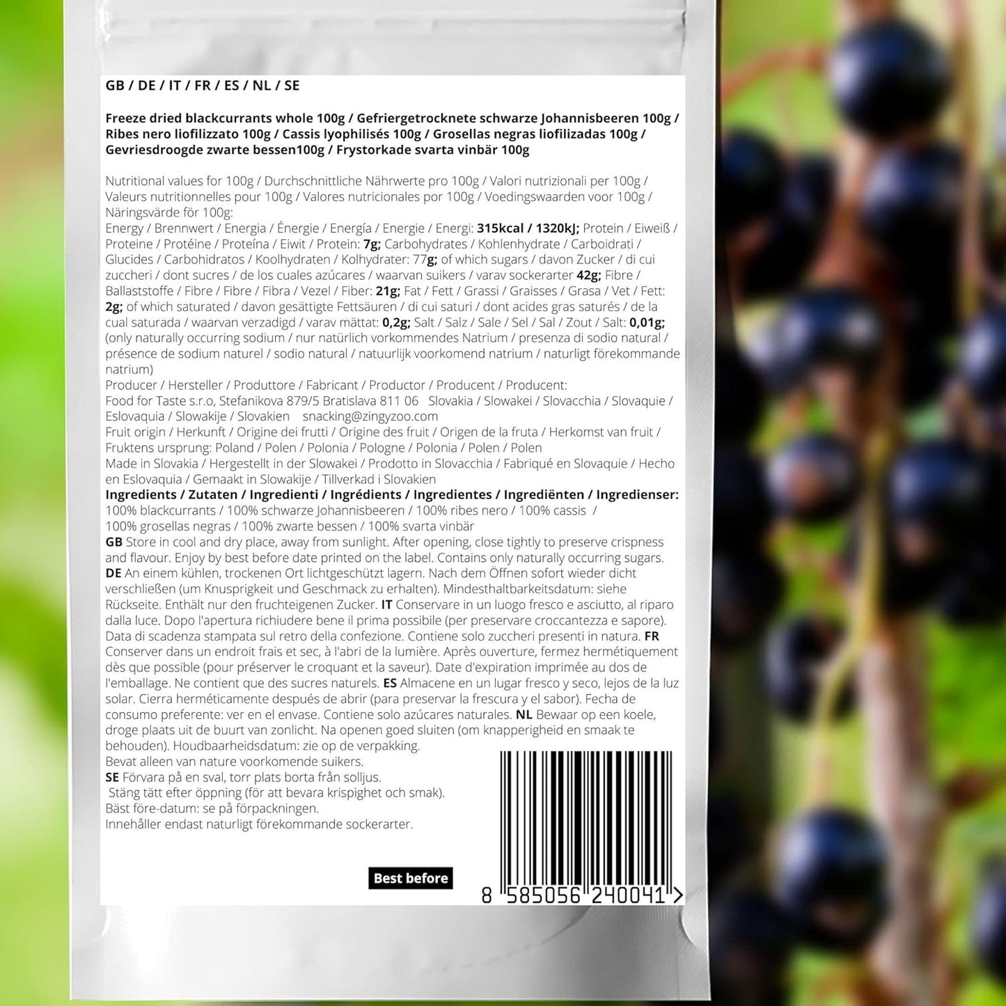 Grosellas negras liofilizadas | Grosellas secas 100% naturales | Sin azúcares añadidos Dulces liofilizados saludables | Frutas liofilizadas Frutas liofilizadas Productos deshidratados Naty Shop