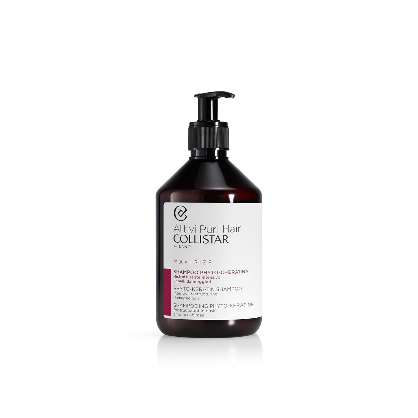 Collistar Activi Puri Hair Phyto Keratin Champú intensivo, nutritivo, para cabello dañado y frágil, formato maxi, 500 ml Infantil - Baño y cuidado Naty Shop Default title