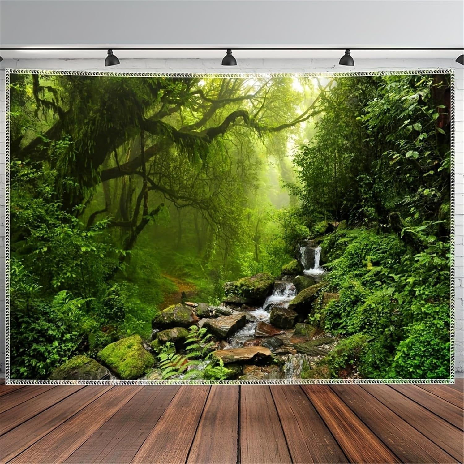 Alfombra tapiz bosque lienzo árbol cascada niebla Hogar - Accesorios y Decoración Naty Shop