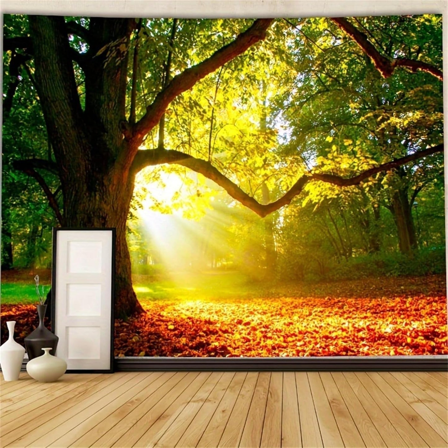 Alfombra tapiz bosque lienzo árbol sol cielo Hogar - Accesorios y Decoración Naty Shop