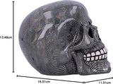 Calavera de Rejilla Holográfica de Plata Adorno de Calavera de Rejilla Holográfica de Plata Plata 16,5cm Estatuillas y Esculturas Naty Shop